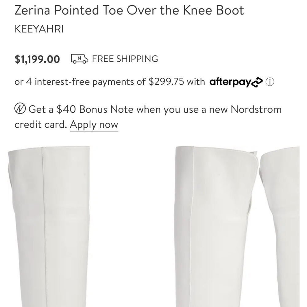 Keeyahri White Pointed Heeled Boots - Picture 14 of 14